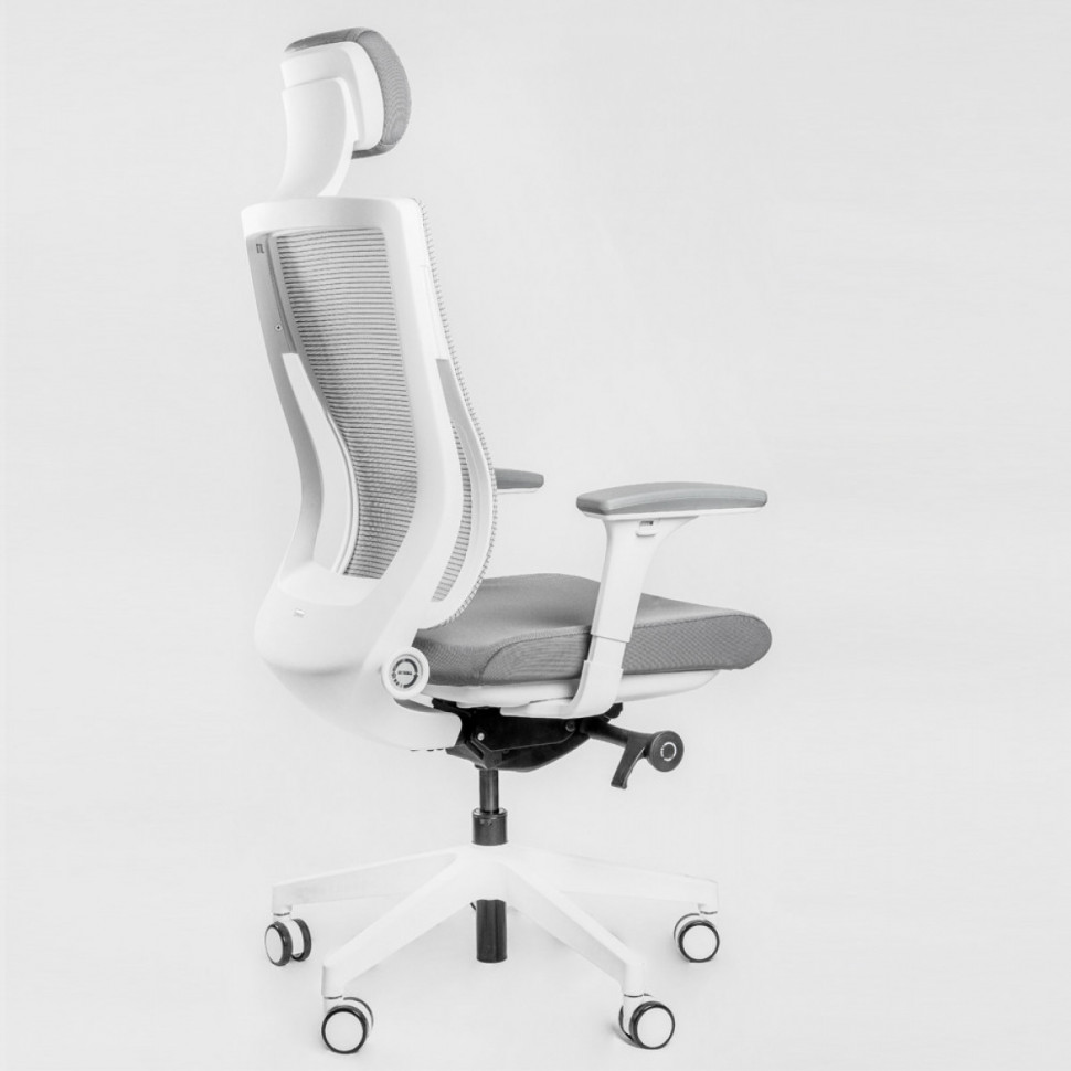 Кресло FALTO TRIUM TRI-11WALM/GY-GY Спинка серая/сидение серое/Каркас белый Кресло FALTO TRIUM TRI-11WALM/GY-GY Спинка серая/сидение серое/Каркас белый