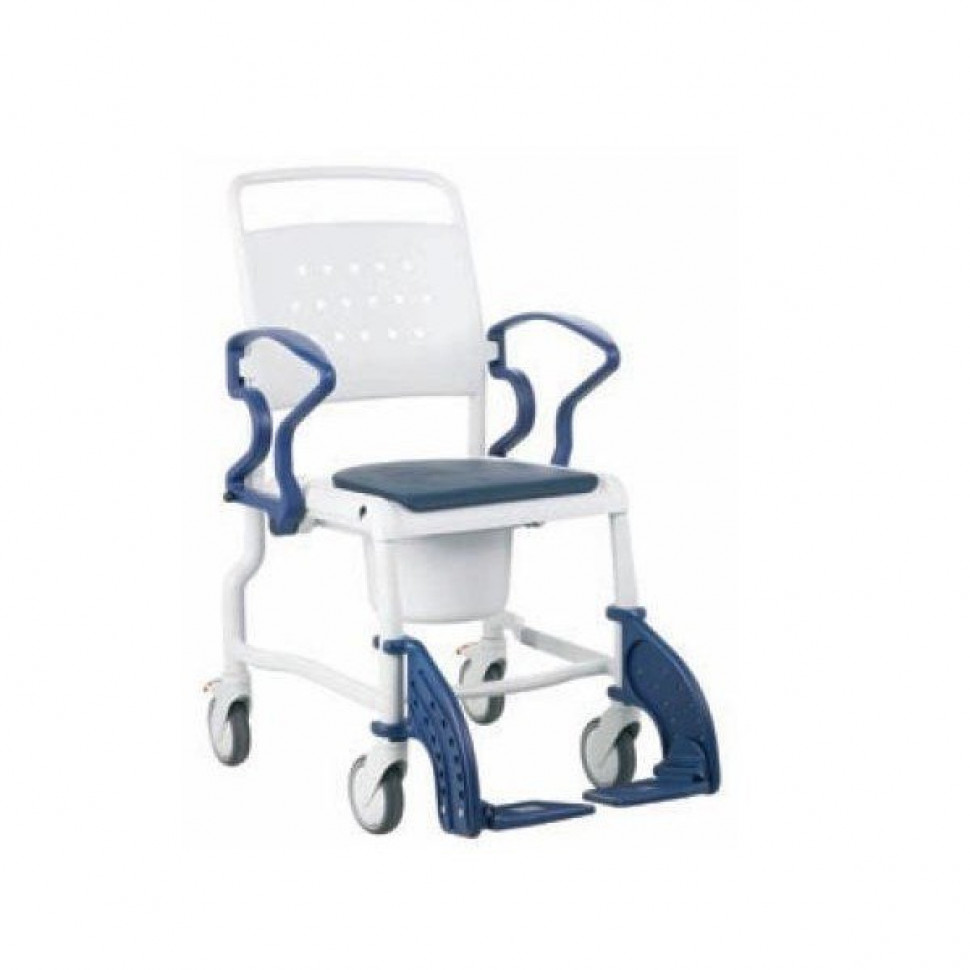 Стул-туалет для ванной Реботек Бонн (Bonn) серый/синий	 Стул-туалет для ванной Реботек Бонн (Bonn) серый/синий