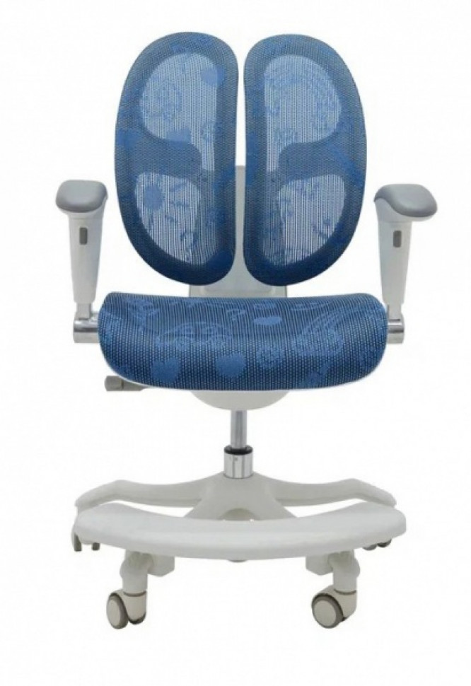 Кресло EXPERT ORTO (спинка DUO, слайдер, подлокотник 3D) каркас светлый, сетка синий Кресло EXPERT ORTO (спинка DUO, слайдер, подлокотник 3D) каркас светлый, сетка синий