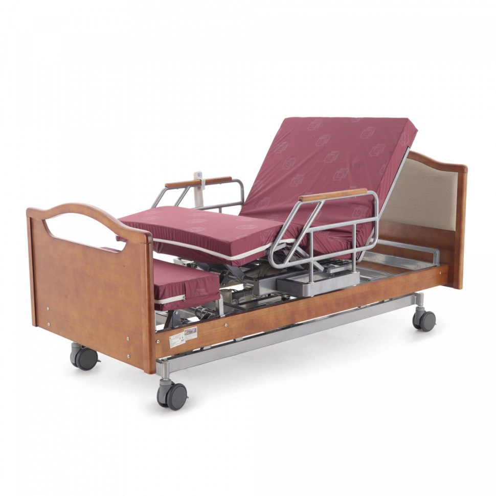 Кровать электрическая MED-MOS DB-2B с поворотным креслом в левую сторону (коричневый)