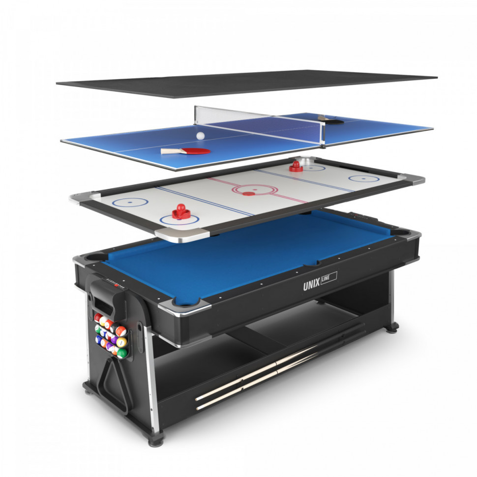 Игровой стол UNIX Line Трансформер 4 в 1 (204х112 cм) Black Игровой стол UNIX Line Трансформер 4 в 1 (204х112 cм) Black
